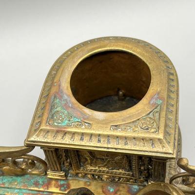 LOT 56C: Antique Brass Inkwell