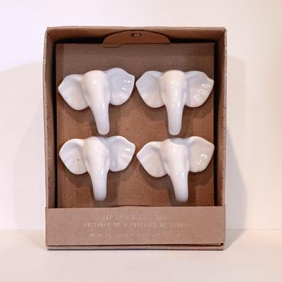 LOT 122A: Al Pisano Giraffe Mirror with Lenox River of the Tiger, Ceramic Elephant Door Knobs & More