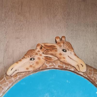 LOT 122A: Al Pisano Giraffe Mirror with Lenox River of the Tiger, Ceramic Elephant Door Knobs & More