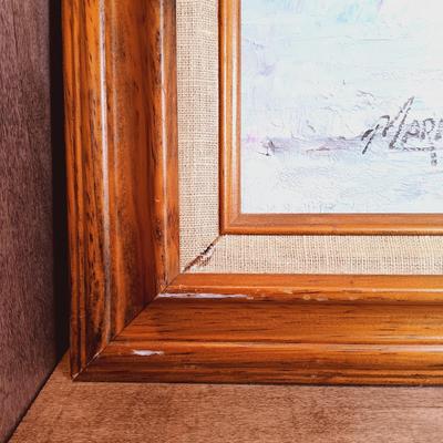 LOT 123A: Marie Charlot 'Figures on Beach' Oil Painting