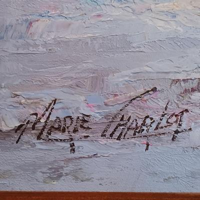 LOT 123A: Marie Charlot 'Figures on Beach' Oil Painting