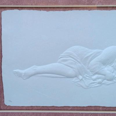 LOT 124A: Signed and Numbered Cast Paper 'Sleeping Child' Art Relief