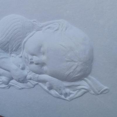 LOT 124A: Signed and Numbered Cast Paper 'Sleeping Child' Art Relief