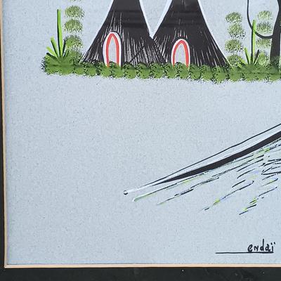 LOT 125A: Vintage Endaï Congolese Folk Art Painting