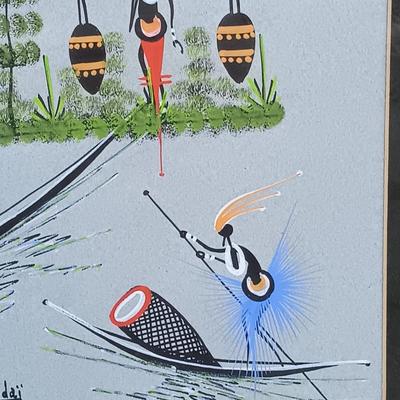 LOT 125A: Vintage Endaï Congolese Folk Art Painting