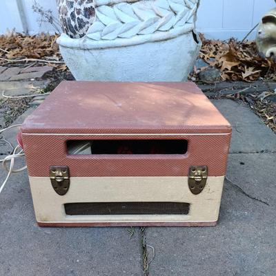 LOT 126A: RCA Victor Model 8 Record Player with Vintage Records, Grateful Dead Book & Ticket Stubs 80s Bruce Springsteen and The...
