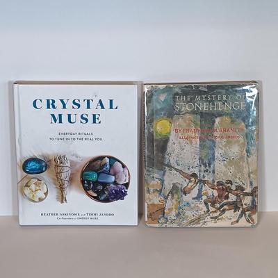 LOT 128A: New Age / Contemporary Clay Masks, Tapestry, Bamboo Mirror & Books