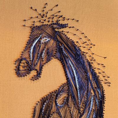 LOT 129A: Mid-Century Modern Nail and String Horse