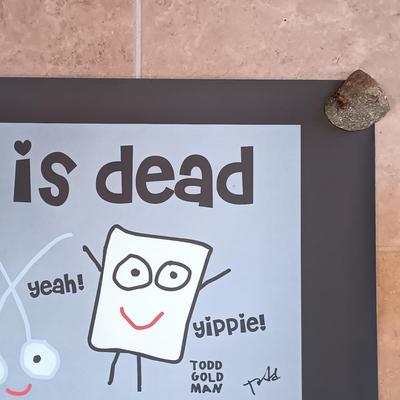 LOT 132A: Todd Goldman 'Rock is Dead' Signed Gallery Print