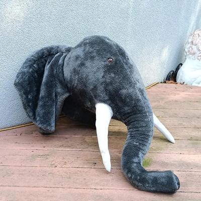 LOT 138A: Dianne Shapiro Soft Sculpture Plush Elephant Front and Back