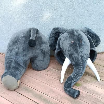 LOT 138A: Dianne Shapiro Soft Sculpture Plush Elephant Front and Back