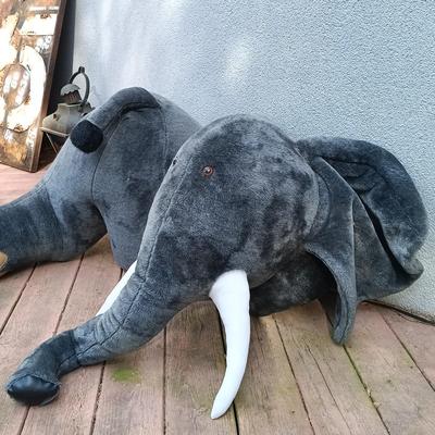 LOT 138A: Dianne Shapiro Soft Sculpture Plush Elephant Front and Back