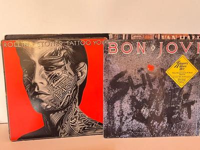 LOT 161C: Vintage Vinyl Record Albums - AC / DC, Bon Jovi, Van Halen and More