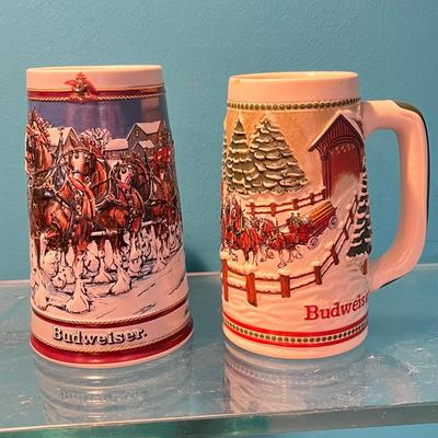 LOT 172B: Vintage Steins and More - Budweiser, Avon