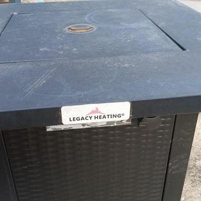 LOT 182: Legacy Heating Steel Propane Fire Pit Table 50000 BTU