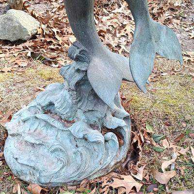 LOT 183: Metal Dolphin Fountain Sculpture