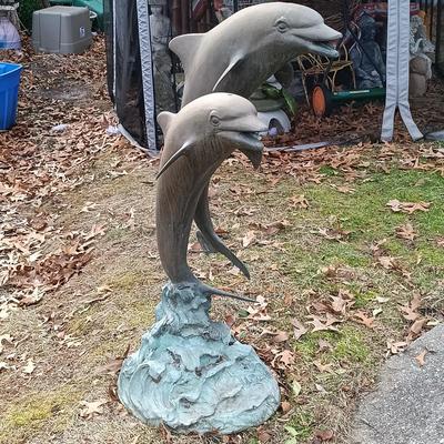 LOT 183: Metal Dolphin Fountain Sculpture