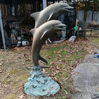 LOT 183: Metal Dolphin Fountain Sculpture