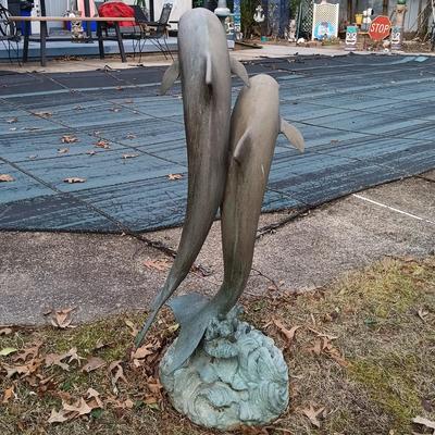 LOT 183: Metal Dolphin Fountain Sculpture