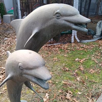 LOT 183: Metal Dolphin Fountain Sculpture