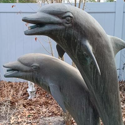 LOT 183: Metal Dolphin Fountain Sculpture