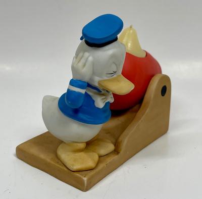 Vintage Disney Gift Ware Porcelain Donald Duck Cannon Figurine Tea Light Candle Holder