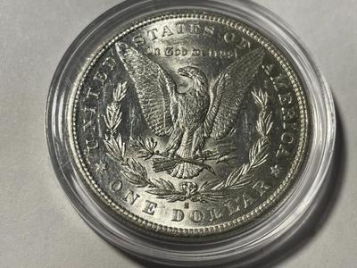 1880-S MS60/UNCIRCULATED CONDITION MORGAN SILVER DOLLAR AS PICTURED. FREE DOMESTIC SHIPPING.