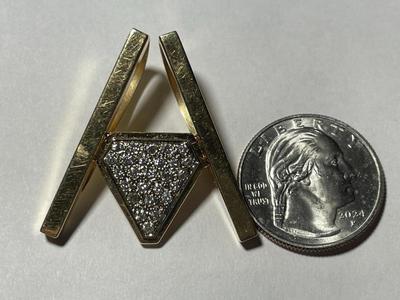 ESTATE PREOWNED 14K & DIAMOND SLIDE PENDANT 5.3 DWT/PENNYWEIGHTS WITH A HALF CARAT TW DIAMONDS AS PICTURED. FREE DOMESTIC SHIPPING.