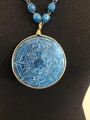 Blue Stone Aztec Style Pendant