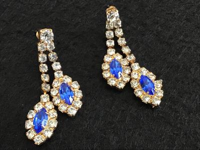 Blue Rhinestone Earrings