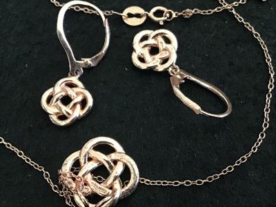 925 Silver Set Copper Tone Designer Marked