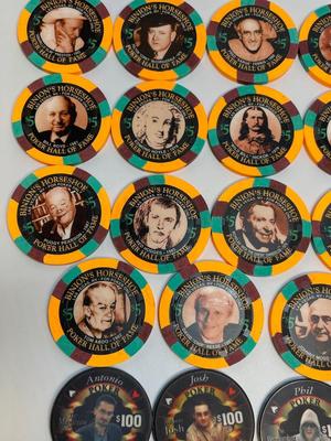 2000 Binions Horseshoe Poker $5 Hall of Fame chips & Poker Professional chips