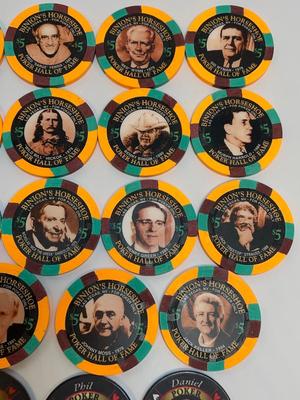 2000 Binions Horseshoe Poker $5 Hall of Fame chips & Poker Professional chips