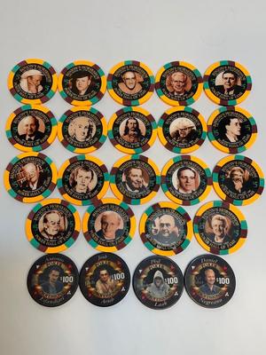 2000 Binions Horseshoe Poker $5 Hall of Fame chips & Poker Professional chips