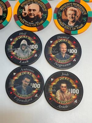 2000 Binions Horseshoe Poker $5 Hall of Fame chips & Poker Professional chips