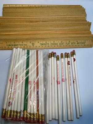 Vintage Smokey the Bear rulers & pencils