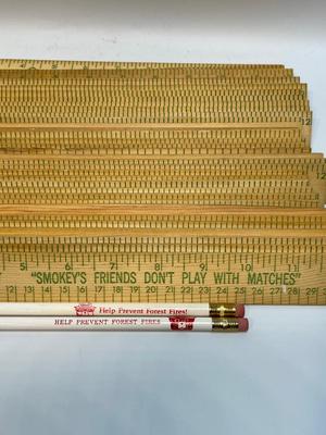 Vintage Smokey the Bear rulers & pencils