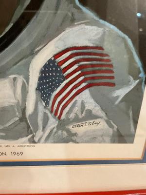 Framed Astronauts of Apollo 11 by Alton Tobey