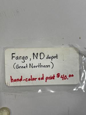 Framed Great Northern (Fargo) Depot - hand-painted print