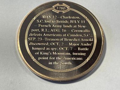 1780 WASHINGTON JOINED BY FRENCH ARMY AT NEWPORT FRANKLIN MINT PROOF BRONZE MEDAL (MEDAL #46). FREE DOMESTIC SHIPPING.
