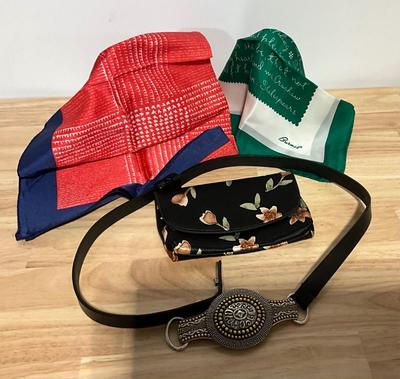 Burned Scarf, Chico’s belt, plus