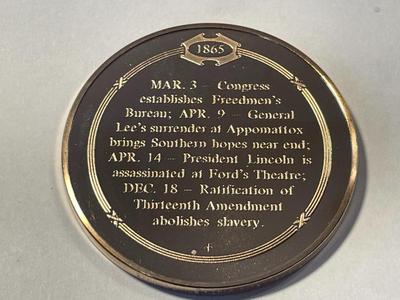 1865 GENERAL LEE SURRENDERS AT APPOMATTOX FRANKLIN MINT PROOF BRONZE MEDAL (MEDAL #48). FREE DOMESTIC SHIPPING.