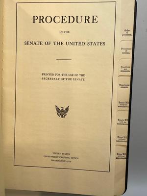 1938 Procedure in the Senate (embossed for William Langer)