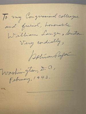 “ (inscribed by author to senator William Langer) Puerto Rico The Next State”