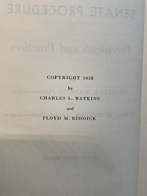 Senator William Langer’s Senate Procedure book 1958