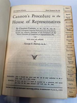 Senator William Langer copy of “Cannon’s Procedures in the House of Representatives”