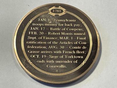 1781 BRITISH CAPITULATE AT YORKTOWN FRANKLIN MINT PROOF BRONZE MEDAL (MEDAL #51). FREE DOMESTIC SHIPPING.