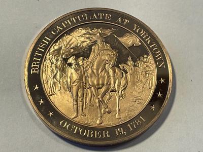 1781 BRITISH CAPITULATE AT YORKTOWN FRANKLIN MINT PROOF BRONZE MEDAL (MEDAL #51). FREE DOMESTIC SHIPPING.