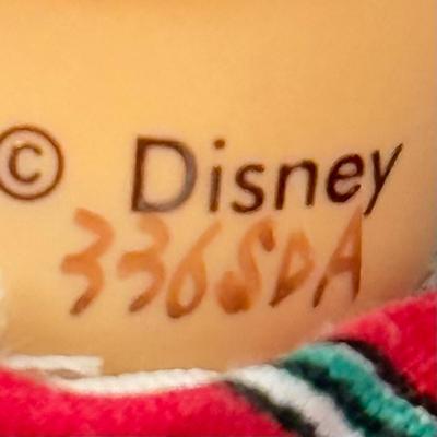 LOT 301B: Vintage Retired Disney Christmas Snow White and the Seven Dwarfs Ashton Drake Galleries Porcelain Dolls w/ Wooden Backdrop