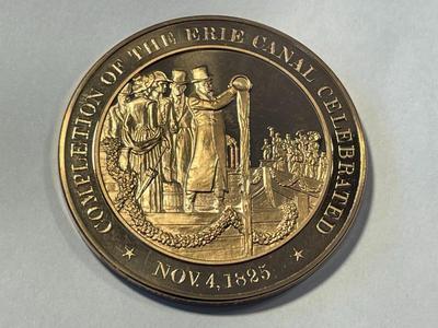 1825 COMPLETION OF THE ERIE CANAL CELEBRATED FRANKLIN MINT PROOF BRONZE MEDAL (MEDAL #57). FREE DOMESTIC SHIPPING.